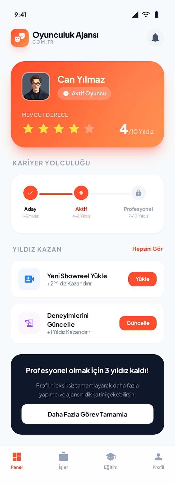 Oyuncu Seviye ve Durum Paneli