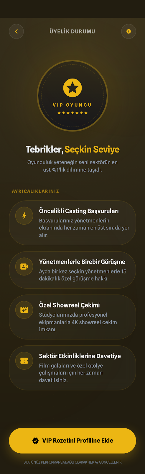 VIP Oyuncu Statüsü ve Avantajları